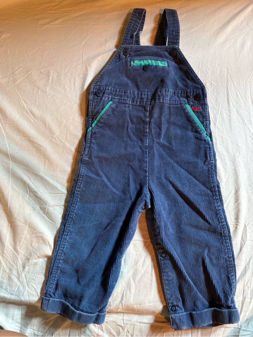 Lacoste x Izod Navy Corduroy Overalls 18 months Vintage